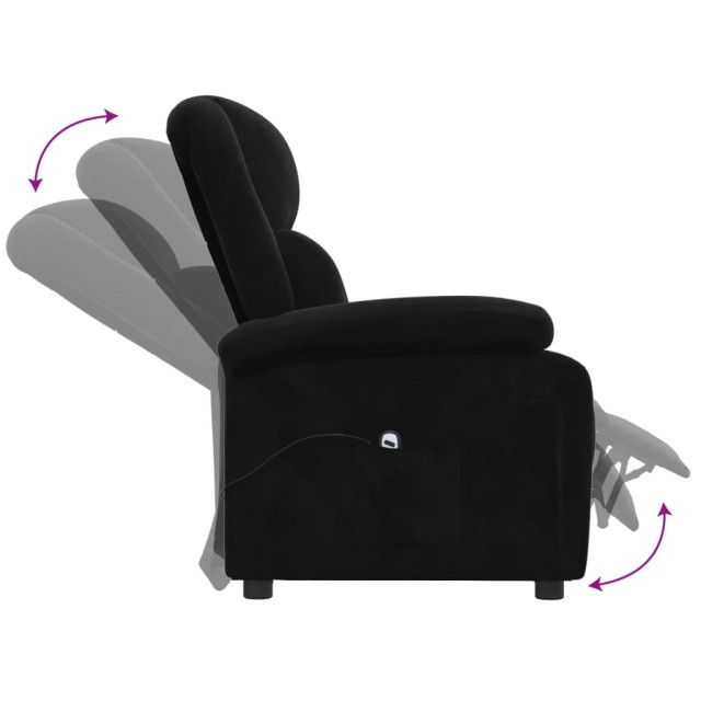 Fauteuil inclinable électrique noir velours