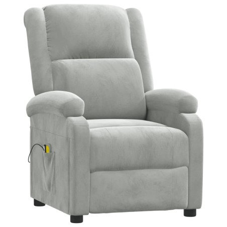 Fauteuil électrique de massage Gris clair velours