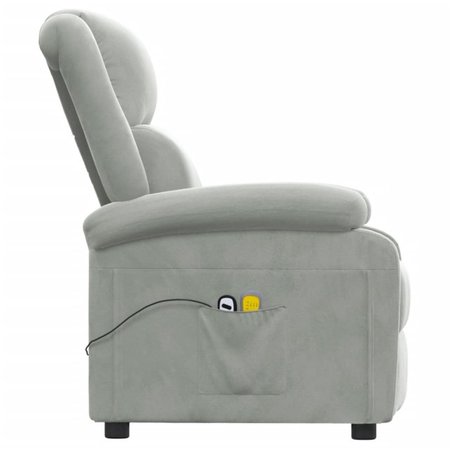 Fauteuil électrique de massage Gris clair velours