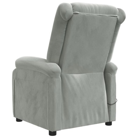 Fauteuil électrique de massage Gris clair velours