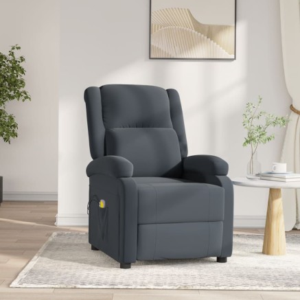 Fauteuil électrique de massage Gris foncé velours