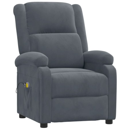 Fauteuil électrique de massage Gris foncé velours