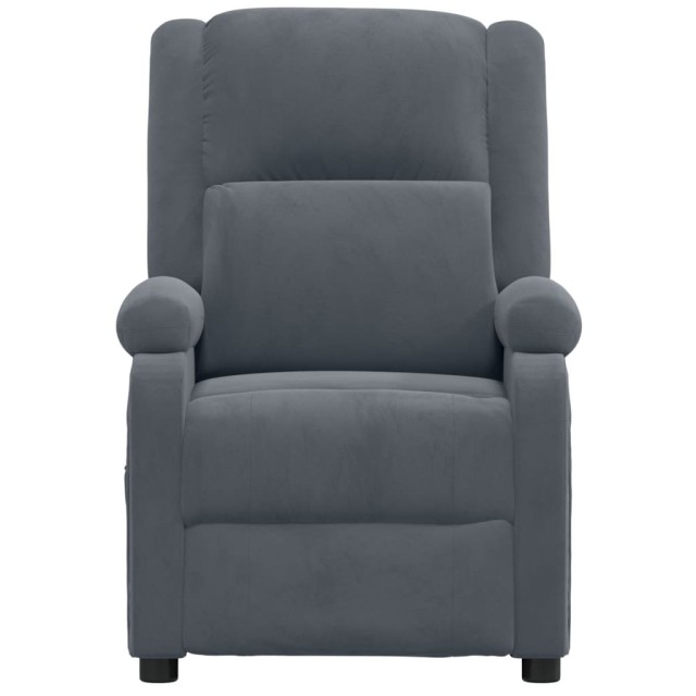 Fauteuil électrique de massage Gris foncé velours