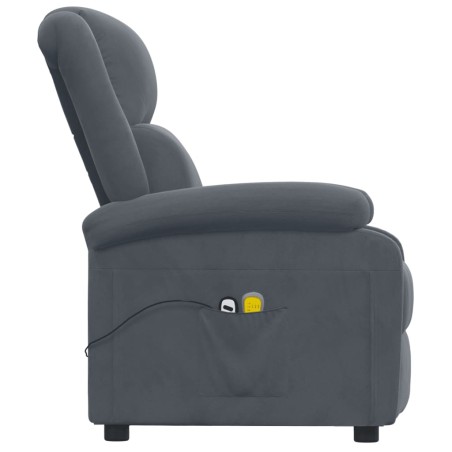 Fauteuil électrique de massage Gris foncé velours