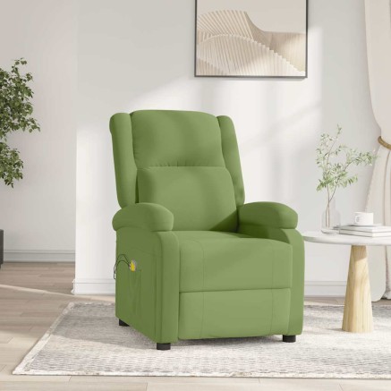 Fauteuil électrique de massage Vert clair velours