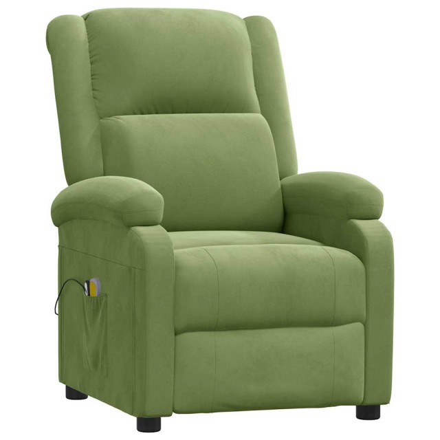 Fauteuil électrique de massage Vert clair velours