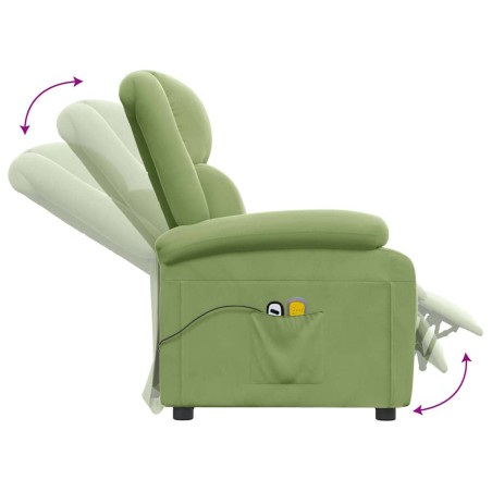 Fauteuil électrique de massage Vert clair velours