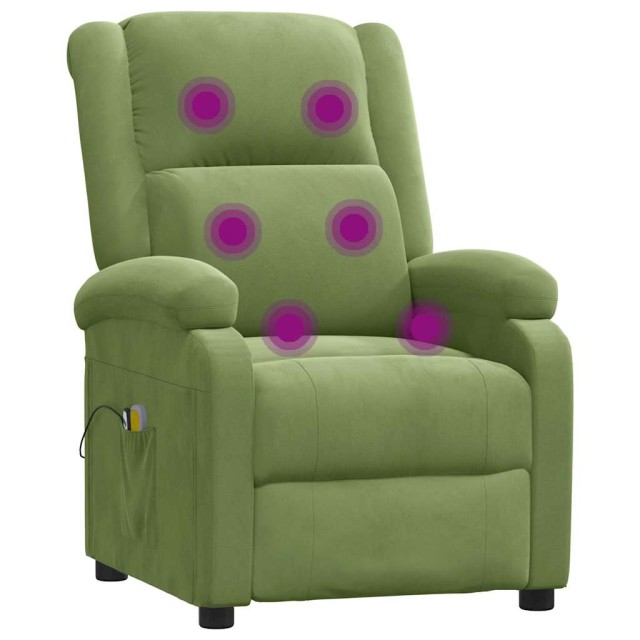 Fauteuil électrique de massage Vert clair velours