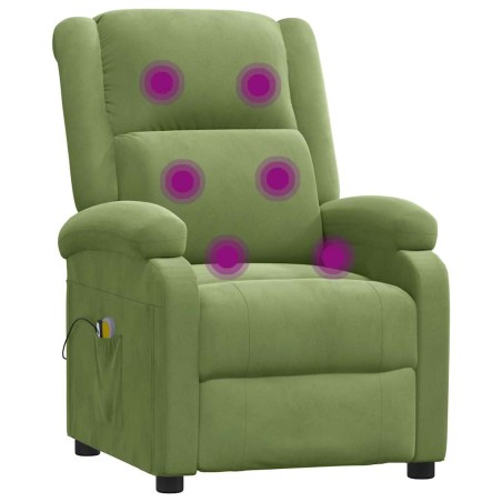 Fauteuil électrique de massage Vert clair velours