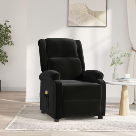 Fauteuil électrique de massage Noir Velours
