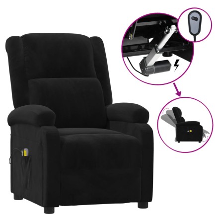Fauteuil électrique de massage Noir Velours 2