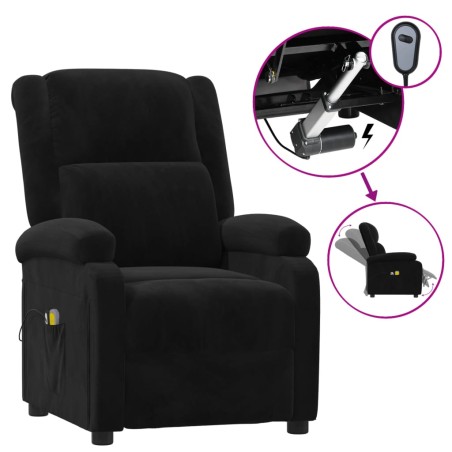 Fauteuil électrique de massage Noir Velours
