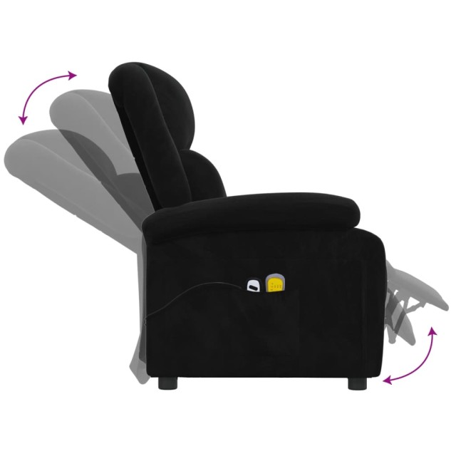 Fauteuil électrique de massage Noir Velours