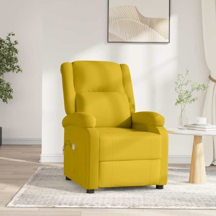 Fauteuil électrique de massage Jaune Velours