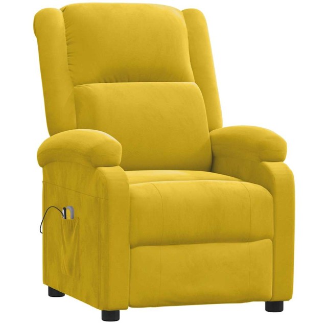Fauteuil électrique de massage Jaune Velours