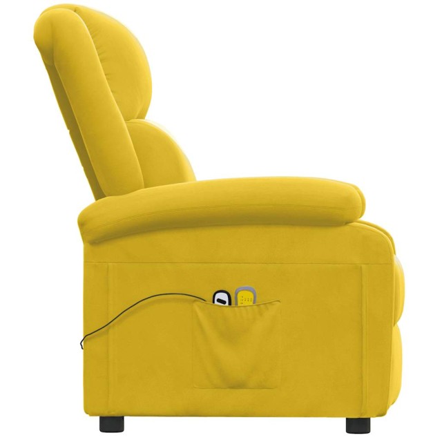 Fauteuil électrique de massage Jaune Velours