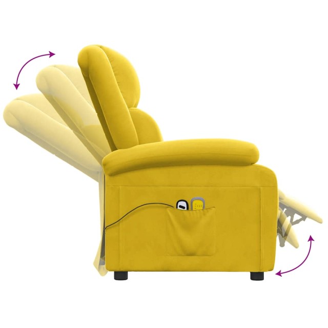 Fauteuil électrique de massage Jaune Velours
