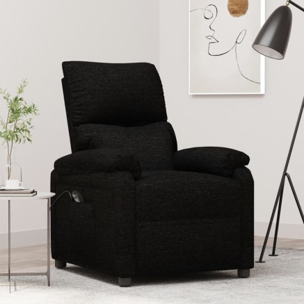 Fauteuil inclinable électrique Noir Tissu
