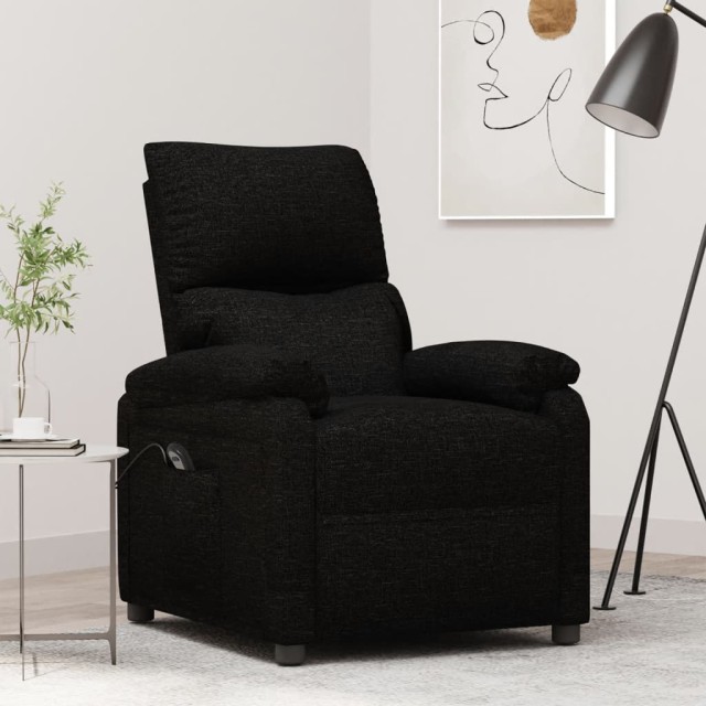 Fauteuil inclinable électrique Noir Tissu