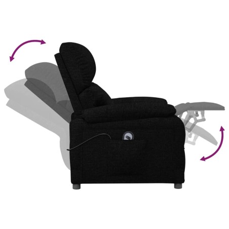 Fauteuil inclinable électrique Noir Tissu