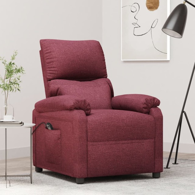 Fauteuil inclinable électrique Rouge bordeaux Tissu