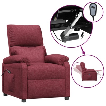 Fauteuil inclinable électrique Rouge bordeaux Tissu 2
