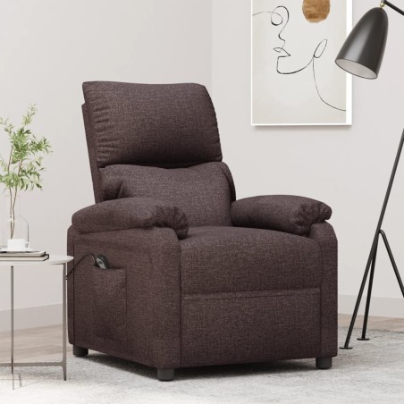 Fauteuil inclinable électrique Marron foncé Tissu