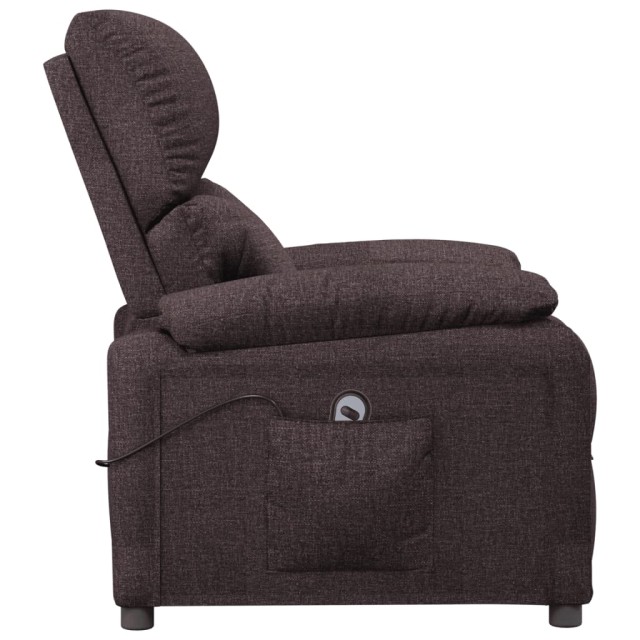 Fauteuil inclinable électrique Marron foncé Tissu