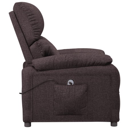 Fauteuil inclinable électrique Marron foncé Tissu