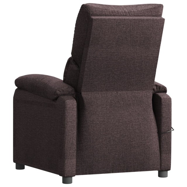 Fauteuil inclinable électrique Marron foncé Tissu