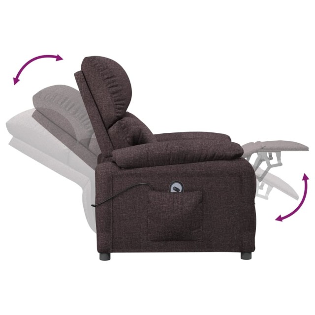 Fauteuil inclinable électrique Marron foncé Tissu