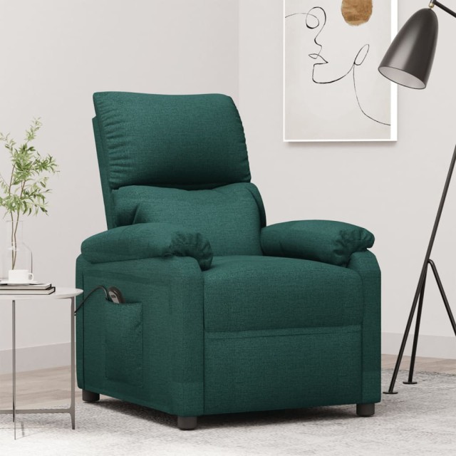 Fauteuil inclinable électrique Vert foncé Tissu