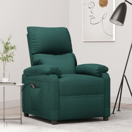 Fauteuil inclinable électrique Vert foncé Tissu