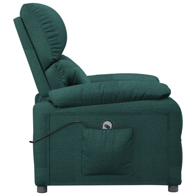 Fauteuil inclinable électrique Vert foncé Tissu