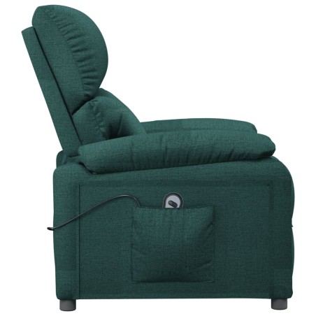 Fauteuil inclinable électrique Vert foncé Tissu