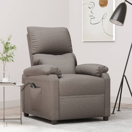 Fauteuil inclinable électrique Taupe Tissu