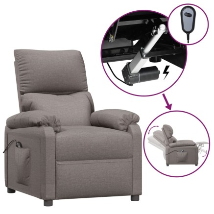 Fauteuil inclinable électrique Taupe Tissu 2