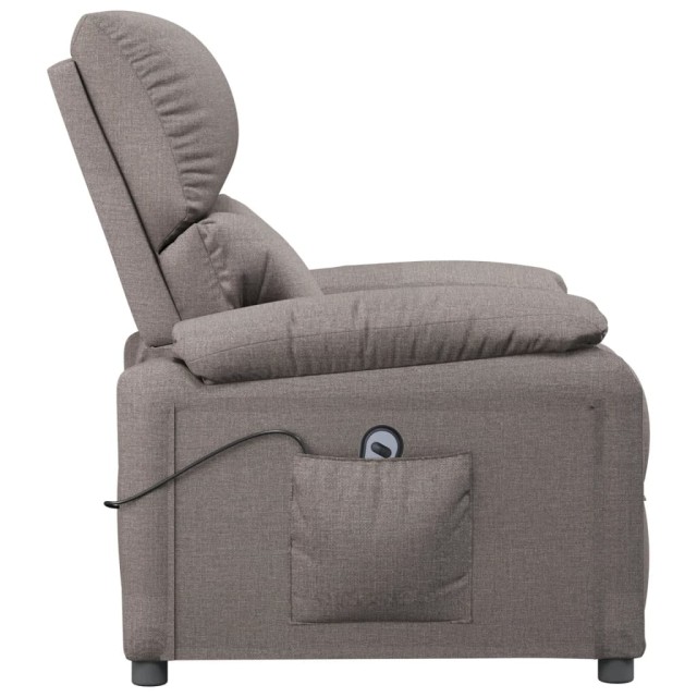 Fauteuil inclinable électrique Taupe Tissu