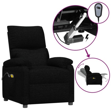Fauteuil électrique de massage Noir Tissu 2