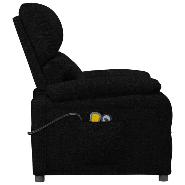 Fauteuil électrique de massage Noir Tissu