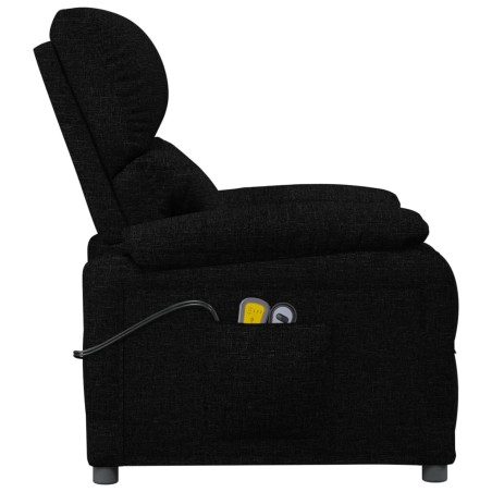 Fauteuil électrique de massage Noir Tissu