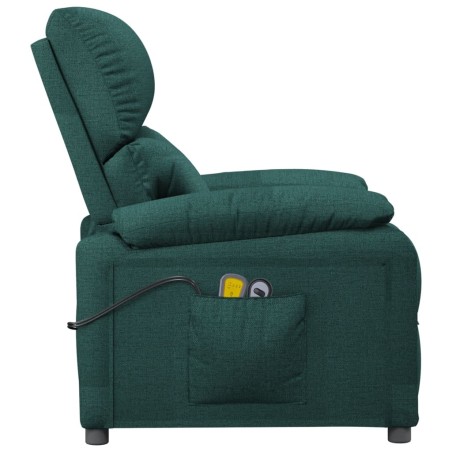 Fauteuil électrique de massage Vert foncé Tissu