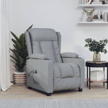 Fauteuil inclinable électrique Gris clair Tissu