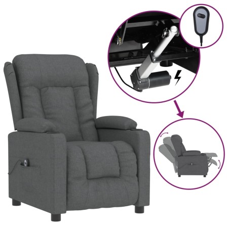Fauteuil inclinable électrique Gris foncé Tissu