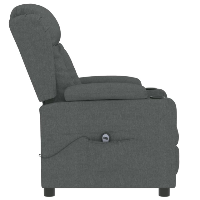 Fauteuil inclinable électrique Gris foncé Tissu