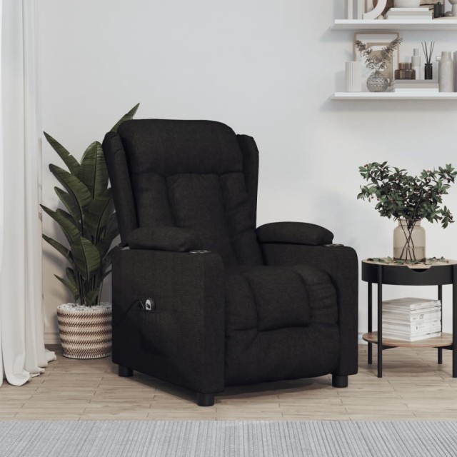 Fauteuil inclinable électrique Noir Tissu
