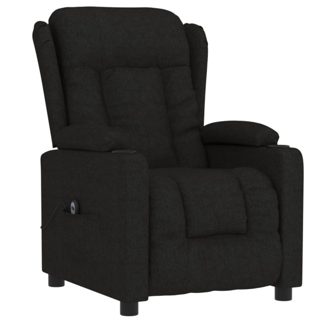 Fauteuil inclinable électrique Noir Tissu