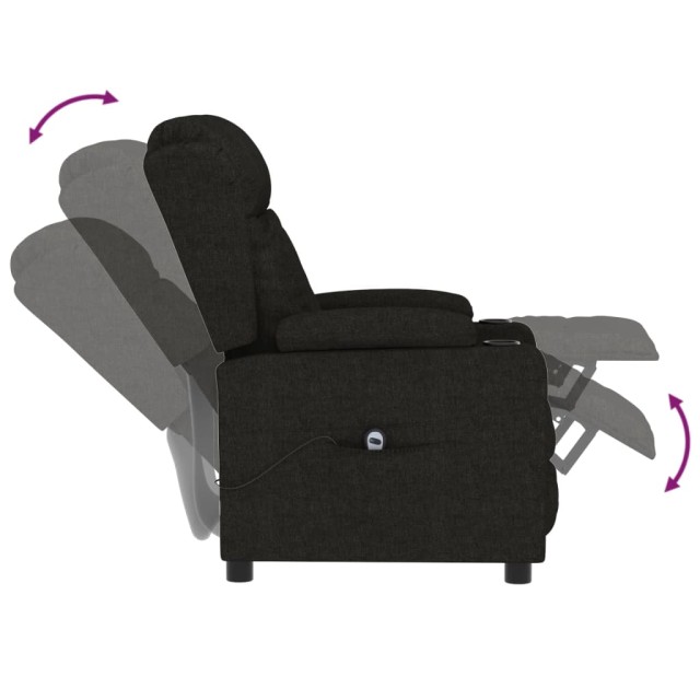 Fauteuil inclinable électrique Noir Tissu