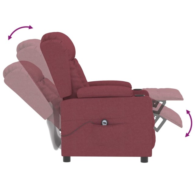 Fauteuil inclinable électrique Rouge bordeaux Tissu