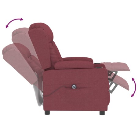 Fauteuil inclinable électrique Rouge bordeaux Tissu